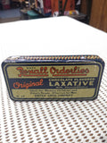 VTG Rexall Orderlies Original Chocolate Flavored Laxative Tin Old Buttons Inside