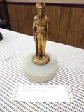 VTG Brass Soldier Sculpture Marble Base Desk Top Paperweight Military Decorative