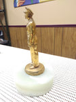VTG Brass Soldier Sculpture Marble Base Desk Top Paperweight Military Decorative