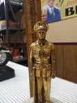 VTG Brass Soldier Sculpture Marble Base Desk Top Paperweight Military Decorative