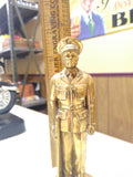 VTG Brass Soldier Sculpture Marble Base Desk Top Paperweight Military Decorative