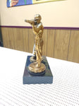 VTG WW2 Brass Soldier Trophy Award US Army Alarm Clock Desk Top Paperweight