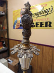 VTG Brass 18" Figural Sculpture Faceted Glass Table Lamp Base L & L WMC