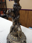 VTG Brass 18" Figural Sculpture Faceted Glass Table Lamp Base L & L WMC