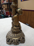 VTG Brass 18" Figural Sculpture Faceted Glass Table Lamp Base L & L WMC
