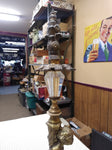 VTG Brass 18" Figural Sculpture Faceted Glass Table Lamp Base L & L WMC
