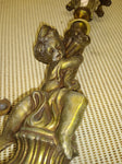 VTG Brass 18" Figural Sculpture Faceted Glass Table Lamp Base L & L WMC