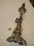 VTG Brass 18" Figural Sculpture Faceted Glass Table Lamp Base L & L WMC