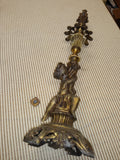 VTG Brass 18" Figural Sculpture Faceted Glass Table Lamp Base L & L WMC
