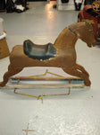 Antique 1890s Primitive Childs Wooden Hobby Horse Rocking Slide Glider Hand Made