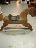 Antique 1890s Primitive Childs Wooden Hobby Horse Rocking Slide Glider Hand Made