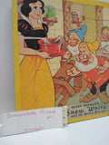 VTG Jaymar Specialty Co. Jigsaw Framed Picture Puzzle Snow White and 7 Dwarfs #1