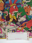 VTG Jigsaw Framed Picture Puzzle Alice in Wonderland Bright Colors