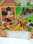 VTG Jigsaw Framed Picture Puzzle Mickey Mouse Mickeyville Walt Disney Cartoon