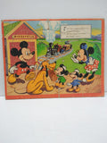 VTG Jigsaw Framed Picture Puzzle Mickey Mouse Mickeyville Walt Disney Cartoon
