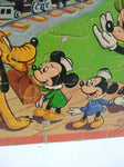 VTG Jigsaw Framed Picture Puzzle Mickey Mouse Mickeyville Walt Disney Cartoon