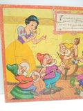 VTG Snow White and 7 Dwarfs Framed Jigsaw Picture Puzzle Walt Disney Cartoon #2