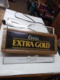 VTG Coors Extra Gold Draft Lighted Plastic Wall Hanging Edgelit Sign Working