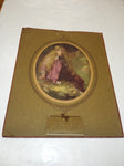 VTG Antique 1917 Stunning PEGGY Paper Matted Hanging Wall Calendar WW1 Era