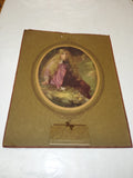 VTG Antique 1917 Stunning PEGGY Paper Matted Hanging Wall Calendar WW1 Era