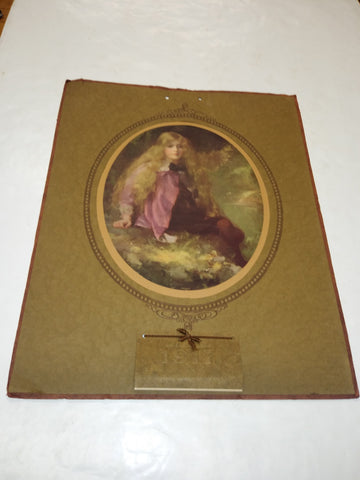 VTG Antique 1917 Stunning PEGGY Paper Matted Hanging Wall Calendar WW1 Era