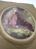 VTG Antique 1917 Stunning PEGGY Paper Matted Hanging Wall Calendar WW1 Era