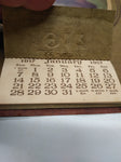 VTG Antique 1917 Stunning PEGGY Paper Matted Hanging Wall Calendar WW1 Era