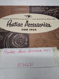VTG 1954 Pontiac Car Parts Accessories Catalog Sales Brochure Fold Out Brochure