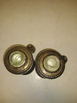 VTG Crown Weighted Sterling Silver 925 Salt And Pepper Shakers Glass Lined