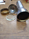 VTG D Cell Flashlight Chrome Brass Beveled Glass Lights Up Collectable Made USA