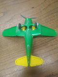 VTG Hubley Kiddie Toy Airplane Folding Wings Landing Gear Propeller Cast Iron #2
