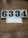 Antique Set Of 4 Porcelain Tiles House Home Street Address Numbers 6334