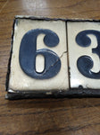 Antique Set Of 4 Porcelain Tiles House Home Street Address Numbers 6334