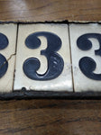 Antique Set Of 4 Porcelain Tiles House Home Street Address Numbers 6334