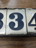 Antique Set Of 4 Porcelain Tiles House Home Street Address Numbers 6334