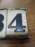 Antique Set Of 4 Porcelain Tiles House Home Street Address Numbers 6334