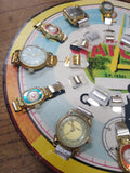 Vtg 1950's NOS Childrens 12 Toy Wrist Watch Unused Cardboard Store Display Nice!