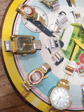 Vtg 1950's NOS Childrens 12 Toy Wrist Watch Unused Cardboard Store Display Nice!