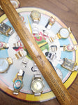 Vtg 1950's NOS Childrens 12 Toy Wrist Watch Unused Cardboard Store Display Nice!