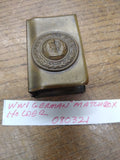 Vtg Antique WW1 German Military Brass Matchbox Holder Gott Mit Uns "God With Us"