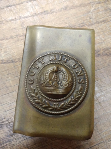 Vtg Antique WW1 German Military Brass Matchbox Holder Gott Mit Uns "God With Us"