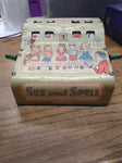 Vtg Wolverine Tin Toy See And Spell Educational Learning Game Pittsburgh Pa