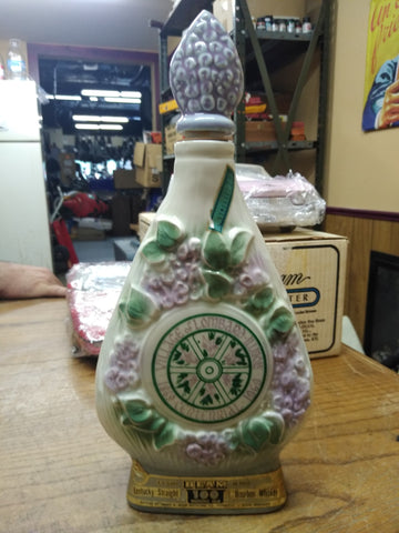 Vtg Jim Beam Whiskey Decanter EMPTY Lombard Ill. Lilac Village Centennial 1869