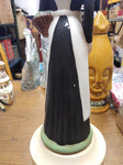 Vtg Jim Beam Whiskey EMPTY Decanter Amish Girl w/Basket of Flowers 16" Very Nice