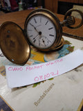 Antique Rare Ohio Watch Co. Key Wind Pocket Watch Hunter Case 3 Door 1880's