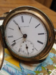 Antique Rare Ohio Watch Co. Key Wind Pocket Watch Hunter Case 3 Door 1880's