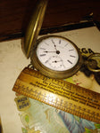 Antique Rare Ohio Watch Co. Key Wind Pocket Watch Hunter Case 3 Door 1880's