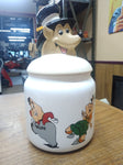 Vtg 1996 Jim Beam White Fox Cookie Jar Canister Genuine Wade Porcelain