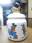 Vtg 1996 Jim Beam White Fox Cookie Jar Canister Genuine Wade Porcelain