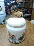 Vtg 1996 Jim Beam White Fox Cookie Jar Canister Genuine Wade Porcelain